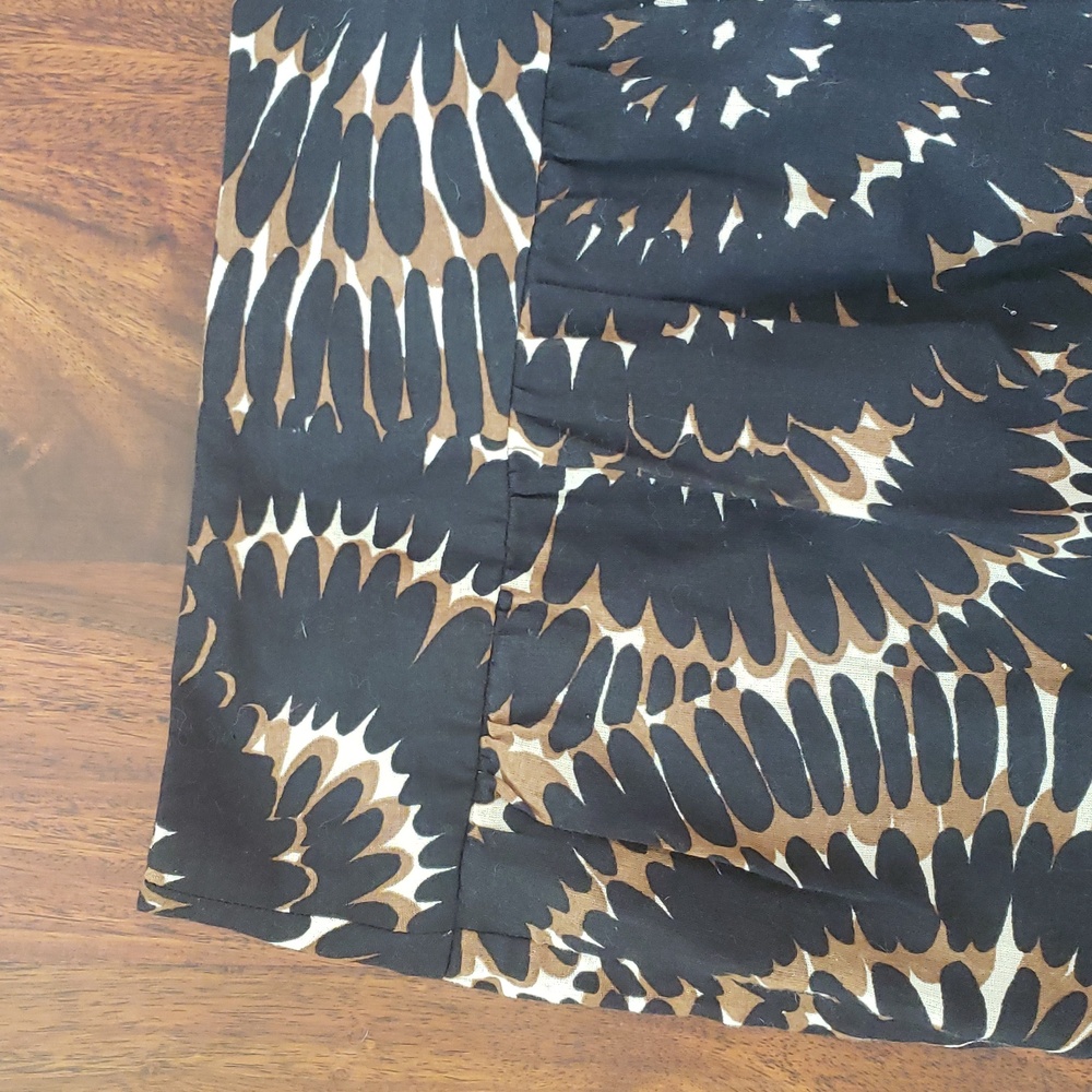 LIZ & CO Black Brown Spiral Burst A Line Cotton Skirt Boho Size 14 - Picture 5 of 11